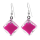 Boucles d'oreilles crochet en verre soufflées - Carré Milk