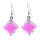 Boucles d'oreilles crochet en verre soufflées - Carré Milk