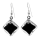 Boucles d'oreilles crochet en verre soufflées - Carré Milk