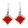 Boucles d'oreilles crochet en verre soufflées - Carré Milk