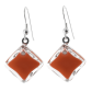 Boucles d'oreilles crochet en verre soufflées - Carré Milk Turquoise