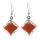 Boucles d'oreilles crochet en verre soufflées - Carré Milk