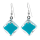 Boucles d'oreilles crochet en verre soufflées - Carré Milk