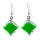 Boucles d'oreilles crochet en verre soufflées - Carré Milk