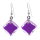 Boucles d'oreilles crochet en verre soufflées - Carré Milk