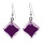 Boucles d'oreilles crochet en verre soufflées - Carré Milk