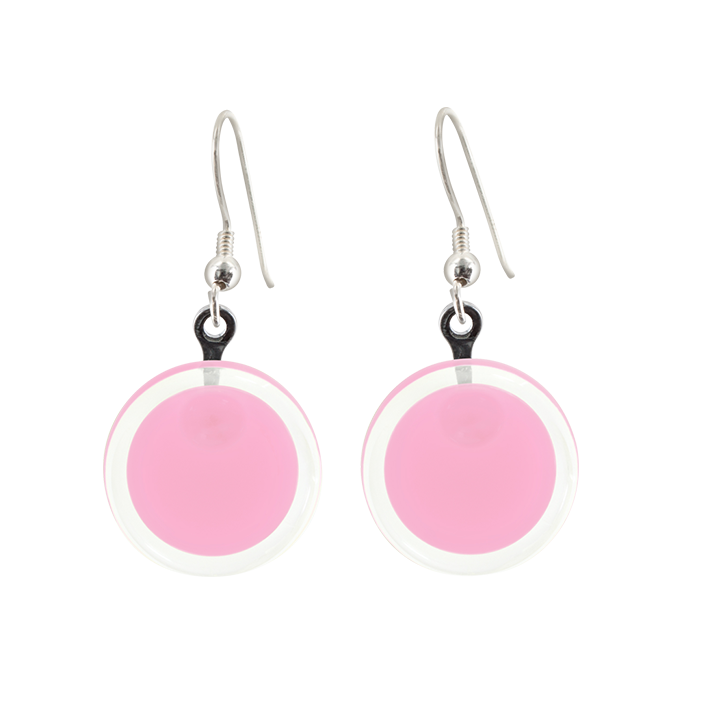Boucles d'oreilles crochet en verre soufflées - Cachou Milk Bubble Gum