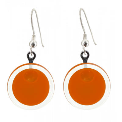 Boucles d'oreilles crochet en verre soufflées - Cachou Milk
