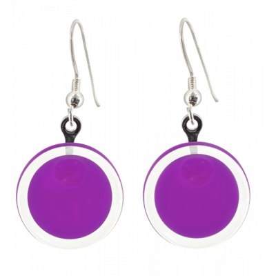 Boucles d'oreilles crochet en verre soufflées - Cachou Milk