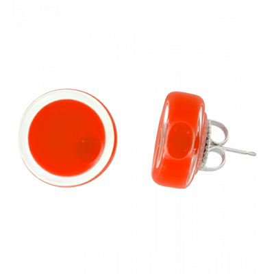 Boucles d'oreilles clou en verre soufflées - Cachou Milk