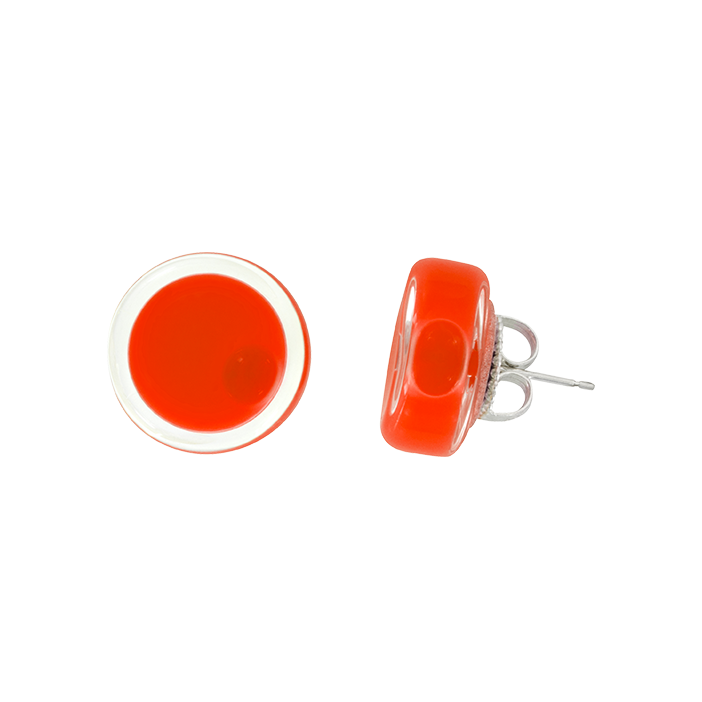 Boucles d'oreilles clou en verre soufflées - Cachou Milk