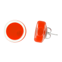 Boucles d'oreilles clou en verre soufflées - Cachou Milk