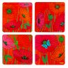 4 Untersetzer - Sous verre Coquelicots