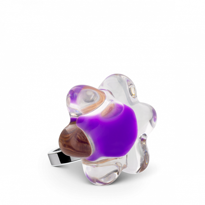 Glasring - Fleur Mini Milk Violett