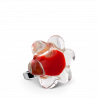 Glasring - Fleur Mini Milk Dunkelrot