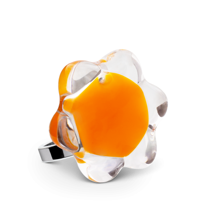 Glass ring - Fleur Medium Milk