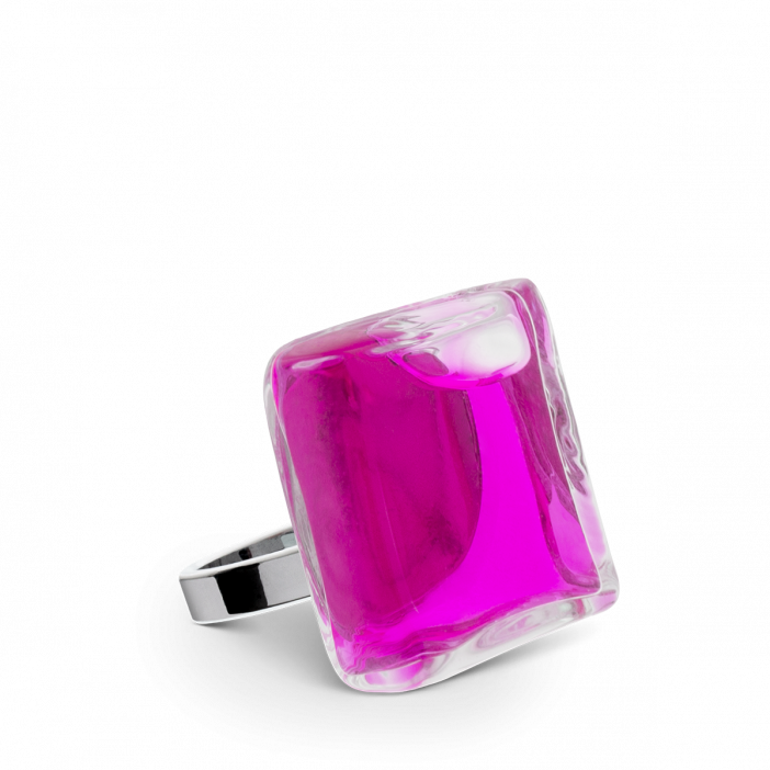 Glasring - Carré Mini Transparent Rosa