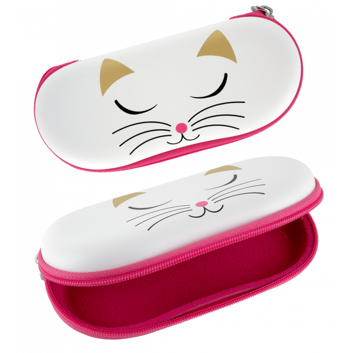 Zweite Chance - Festes Brillenetui - Voyage White Cat