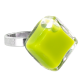 Bague en verre soufflée - Losange Nano Milk Turquoise
