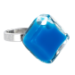 Bague en verre soufflée - Losange Nano Milk Turquoise
