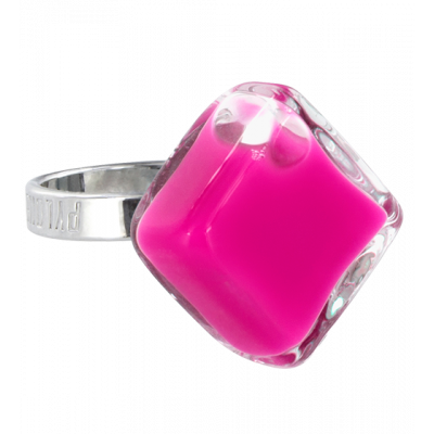 Anello in vetro - Losange Nano Milk