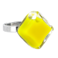 Bague en verre soufflée - Losange Nano Milk Turquoise