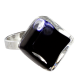 Bague en verre soufflée - Losange Nano Milk Turquoise