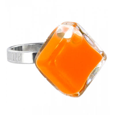 Anello in vetro - Losange Nano Milk