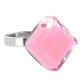 Bague en verre soufflée - Losange Nano Milk Turquoise