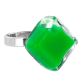 Bague en verre soufflée - Losange Nano Milk Turquoise