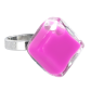Bague en verre soufflée - Losange Nano Milk Turquoise