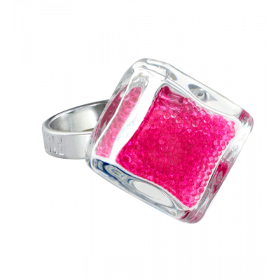 Anello in vetro - Losange Nano Billes