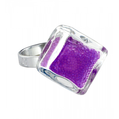 Anello in vetro - Losange Nano Billes