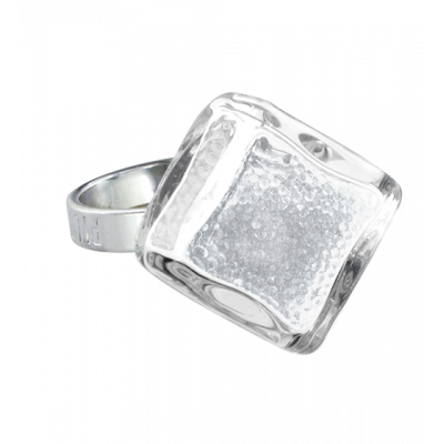 Bague en verre soufflée - Losange Nano Billes