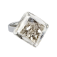 Glasring - Losange Nano Paillettes Schwarz