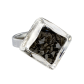 Glasring - Losange Nano Paillettes Silber