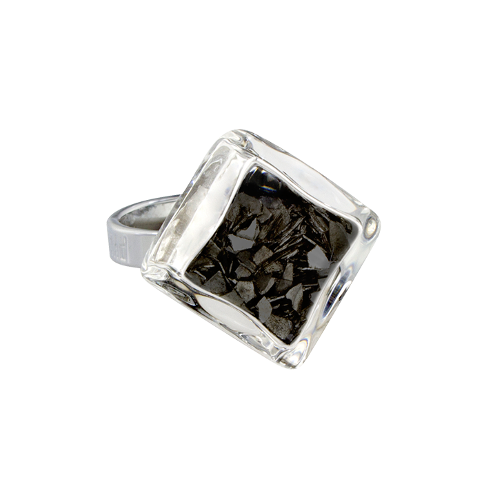 Glasring - Losange Nano Paillettes Schwarz