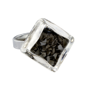 Glasring - Losange Nano Paillettes Schwarz