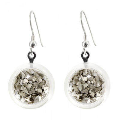 Boucles d'oreilles crochet en verre soufflées - Cachou Paillettes