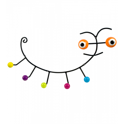 Patère murale  60's - Caterpillar - Orange