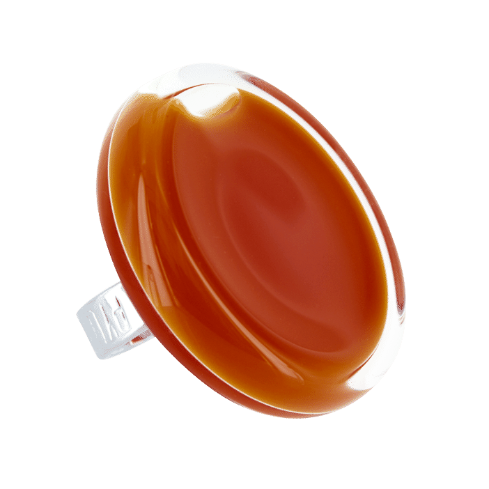 Bague en verre soufflée - Cachou Giga Milk Rouille