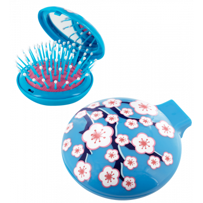 Brosse à cheveux miroir 2 en 1 - Lady Retro