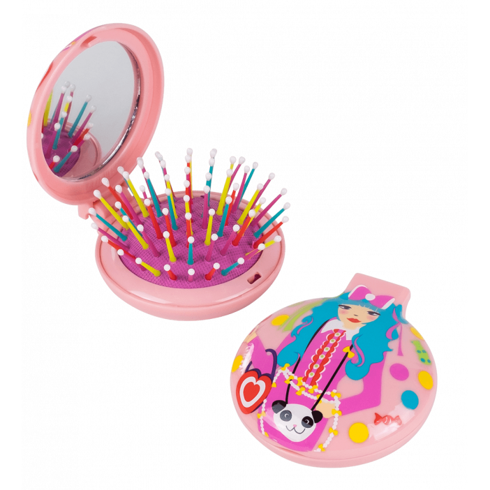 2 in 1 hairbrush and mirror - Lady Retro Kawai
