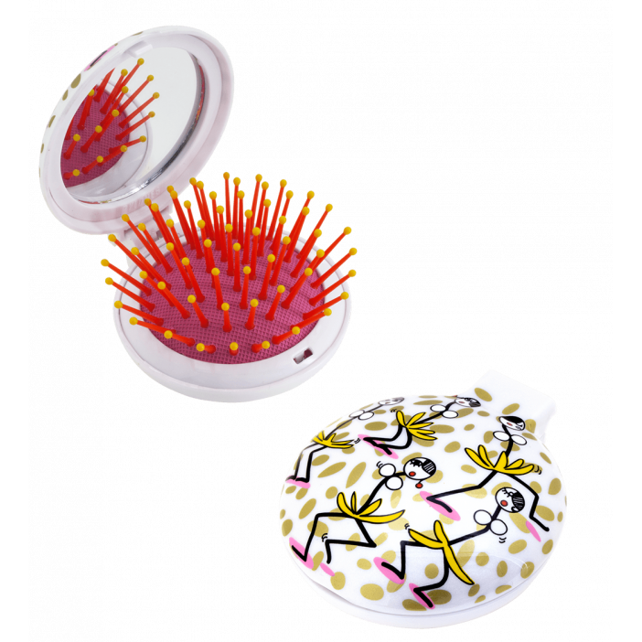 2 in 1 hairbrush and mirror - Lady Retro Joséphine