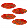 Set de 4 Assiettes - Dessert coloré Coquelicots