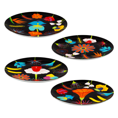 Set de 4 Assiettes - Dessert coloré