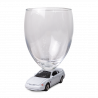 Mundgeblasenes Glas - Voiture Mustang blanche