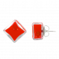 Boucles d'oreilles clou en verre soufflées - Carré Milk Jaune