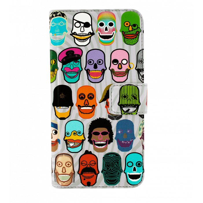Coque à clapet pour iPhone 6, 6S, 7, 8 - Iwallet Skull 3