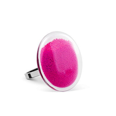 Bague en verre soufflée - Galet Mini Billes